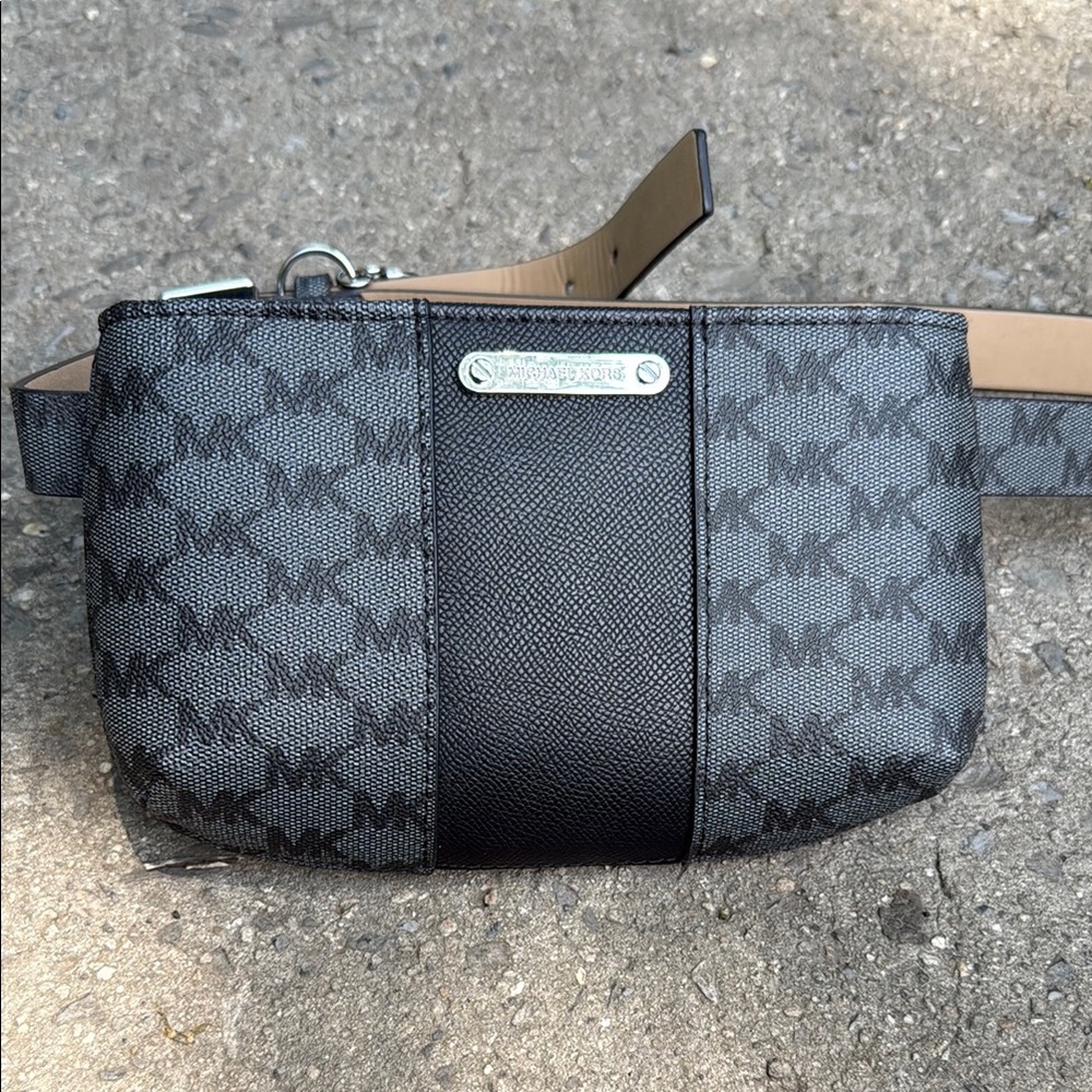Michael Kors Black and Gray Belt Bag